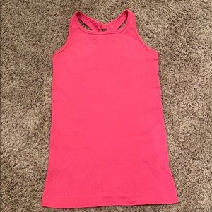 Athleta pink high neck ribbed tank